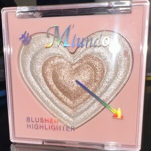 Heart Blush Highlighter Palette - Silver and Gold
